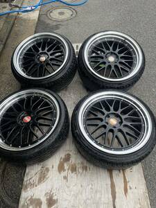 BBS LM風　20インチ 段リム20インチ F8.5j +30 R10j+40 114.3-5H タイヤ付き 235/35R20 Fタイヤ用交換 横浜発