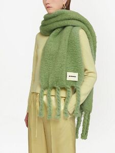 ジルサンダー　JIL SANDER　22AW モヘヤ　大判　マフラー　SCARF　ストール　グリーン　国内正規品