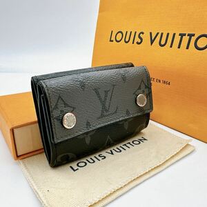 2872【美品 RFID確認済】LOUIS VUITTON ルイヴィトン モノグラム エクリプス ディスカバリー コンパクトウォレット 三つ折り財布 M45417