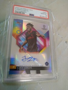 2023-24 TOPPS FINEST UEFA CLUB COMPETITIONS RC AUTO KARIM KONATE PSA10