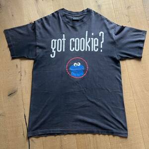 COOKIE MONSTER got cookie? パロディTシャツ ヴィンテージ クッキーモンスター　セサミストリート changes L 90s シングルステッチ fade