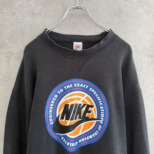 90s NIKE ナイキ スウェットシャツ ブラック XL相当