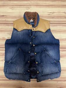 Psycho Bunny × Rocky Mountain Featherbed Down Vest サイコバニー 別注 ロッキーマウンテンフェザーベッド 44ダウンベスト