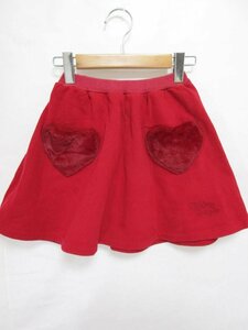 【送料込】[キッズ/子供]　Shirley Temple　シャーリーテンプル　スカート　130cm　赤　レッド　綿　コットン　フレア　女の子用 /n471705