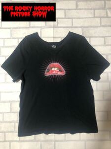 レア Rocky Horror Picture Show ビンテージ Tシャツ 黒 ロッキーホラーピクチャーショー 古着 ブラック S程度 jerry leigh 映画 ムービー