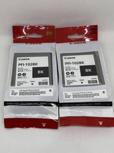 ◇期限切れジャンク◇ Canon キャノン インクタンク PFI-102BK 純正インクカートリッジ　2個セット