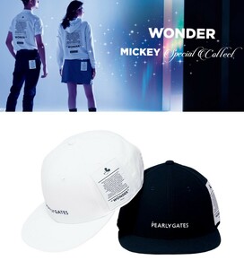 ‡新品国内正規　PEARLY GATES パーリーゲイツ フラットブリムキャップ ＜MICKEY SPECIAL COLLECTION＞ ディズニー100周年　ネイビー