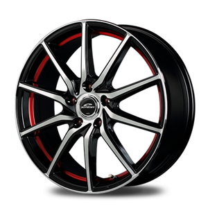 BRIDGESTONE Playz PX-RV2 195/65R15 SCHNEIDER RX810 ブラック/レッド 15インチ 6J+45 5H-100 4本セット