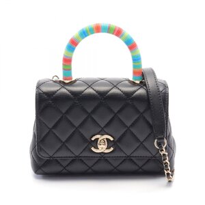 シャネル ココハンドルXXS トップハンドル ブランドオフ CHANEL レザー ハンドバッグ ラムスキン 中古 レディー