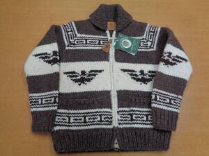 半額以下！ 定価 ¥59,000 CANADIAN SWEATER カナディアンセーター フロントＺＩＰカウチンセーター ウール　ブラウン Size: 38