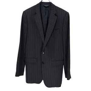 DOLCE&GABBANA 【men3636I】 LUXURY ウールカシミヤノッチドラペルストライプ2Bテーラードジャケット ブレザー カシミア D&G ロゴ AR