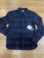 THE FLAT HEAD FN-SNR-101LS INDIGO BLOCK CHECK ワークSHIRTS BLU 42サイズ