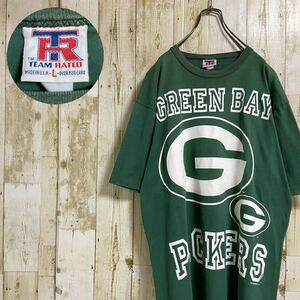 【入手困難】NFL グリーンベイ・パッカーズ 特大プリント コピーライト ビッグシルエット 半袖 Tシャツ XL相当 ヴィンテージ USA製 古着