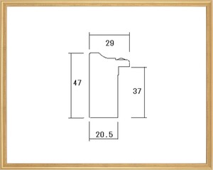 額縁　油絵/油彩額縁 出展用木製仮縁 7300 F15号 ゴールド