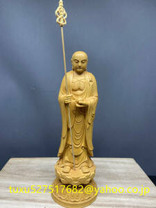 特価 木彫仏像 地蔵菩薩 地蔵菩薩立像 天然の木 置物 仏教美術 仏壇 仏具