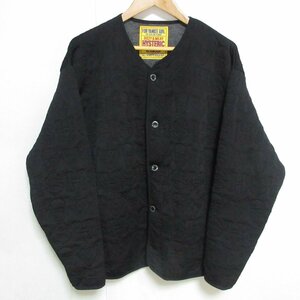 美品 22AW HYSTERIC GLAMOUR ヒステリックグラマー H$ MONOGRAM柄ジャカードジャケット ノーカラーブルゾン 01223CJ04 F ブラック ◆