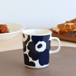 アウトレット(訳あり) マリメッコ ウニッコ マグカップ 250ml ダークブルー/ホワイト marimekko UNIKKO