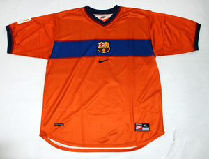 99-00バルセロナ Barcelona FCB(A)#7 ルイス・フィーゴ FIGO 半袖 nike リーグ戦仕様 XL 