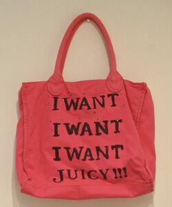 JUICY COUTURE ジューシークチュール トートバッグ バッグ ピンク ロゴ ラインストーン フルジップ ymdnrk m0317