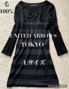 UNITED ARROWS TOKYO 毛100% ボーダー L ストライプ