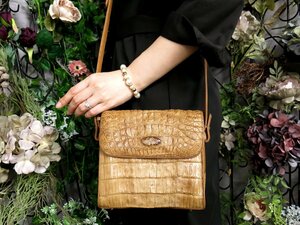 ●超美品●Chloe クロエ●ロゴ型押し●クロコダイル 型押し レザー 本革●ショルダー バッグ●ブラウン●斜め掛け●かばん●Js49833