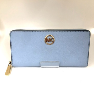 MICHAEL KORS ラウンドファスナー長財布 レザー ライトブルー 35H3GTVZ3L [jgg]