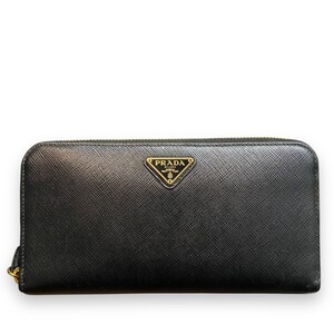 PRADA SAFFIANO TRIANG PORTAFOGLIO LAMPO WALLET 長財布 TU ブラック 1ML506 プラダ サフィアーノ トライアングル ウォレット