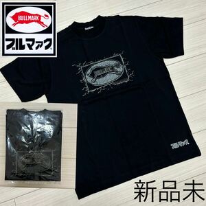 新品未■BANDAI BULLMARK■40周年 コラボ ブルマァク Tシャツ フリーサイズ 黒 ブラック ボックスロゴ バンダイ デッドストック オールド