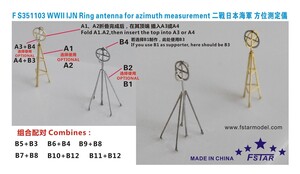 FS351103 1/350 WWII IJN 日本海軍 艦艇用方位測定義用アンテナ エッチングパーツ