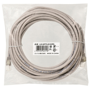 Cat6準拠LANケーブル スタンダード/ツメ折れ防止タイプ 10.0m プロテクターと耐久性の高いコネクターのダブル構造: LD-GPT/LG10/RS