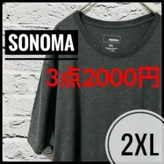 【 sonoma 】 古着 Tシャツ グレー ソノマ 灰色 3L 無地 シャツ