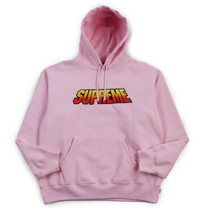 極美品●Supreme シュプリーム 24SS Gradient Hooded Sweatshirt ロゴプリント スウェットパーカー ピンク M カナダ製 正規品 メンズ