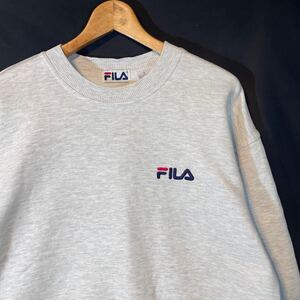 90s FILA カナダ製 海外企画 ワンポイント 刺繍ロゴ スウェット フィラ　 90年代 old オールド vintage ビンテージ MADE IN CANADA 柳10330