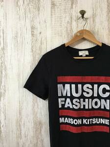 150☆【ポルトガル製 フロントロゴTシャツ】MAISON KITSUNE メゾンキツネ 黒 S