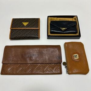 ◆LANCEL ランセル　4点セット◆　財布×６連キーケース×コインケース　本革　ブラウン＆キャメル＆ブラック　箱＆袋付き 【USED】1104