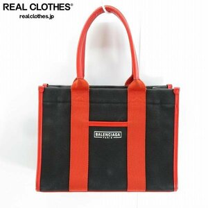 BALENCIAGA/バレンシアガ キャンバス トートバッグ レッド×ブラック /080