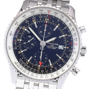 ブライトリング BREITLING A24322 ナビタイマー ワールド クロノグラフ GMT 自動巻き メンズ 良品 保証書付き_840832