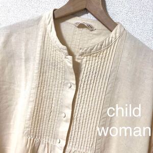 child woman チャイルドウーマン　シャツワンピース　生成色　ロング丈