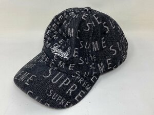 ◆Supreme シュプリーム キャップ デニム生地 黒 帽子 中古◆8566