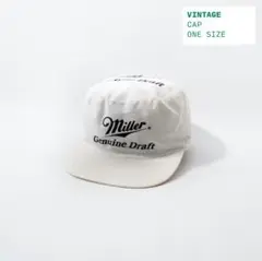 Miller Genuine Draft ホワイト キャップ 6パネル 刺繍