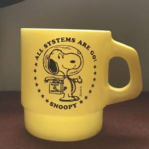 超スペシャル 激レア 1960s Snoopy NASA アストロノーツ 極美 Fire King スタッキング マグ / PEANUTS Joe Cool Charlie Brown