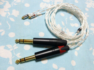 SE-MASTER1 ULTRASONE Edition5 切り込み入 MMCX 6N純銀撚り線 + 銀メッキOFC 八芯 ブレイド編み 180cm 6.3mm×2 TEAC UD-503 ADI-2 Pro