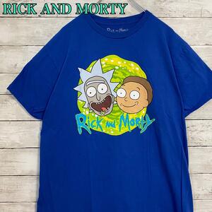 RICK AND MORTY 　Tシャツ　Lサイズ　キャラクター　一点物　レア　半袖　春服　夏服　ビッグプリント　インナー　入手困難　アニメ