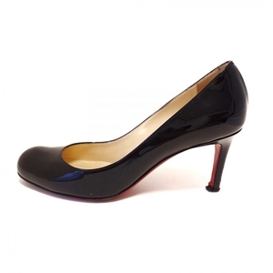 クリスチャンルブタン CHRISTIAN LOUBOUTIN パンプス 36 1/2 - エナメル（レザー） 黒 レディース 靴