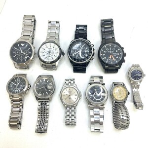 U060-□ 腕時計 10点セット EMPORIO ARMANI SEIKO CITIZEN XC SPORTSMATIC BURBERRY POLICE クロノグラフ GUCCI メンズ レディース