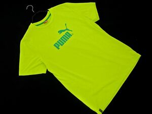 ネコポスOK PUMA プーマ ロゴ Tシャツ sizeL/黄緑 ■◆ ☆ ega5 メンズ