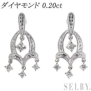 Pt900/ K18WG ダイヤモンド ピアス 0.20ct 出品3週目 SELBY