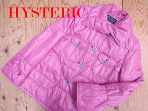 ★ヒステリックグラマー HYSTERIC★レディース ワンポイントロゴ パディングジャケット ピンク★R61013068A