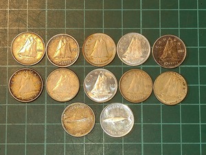 【1円スタート】カナダ　カナダドル　10セント銀貨　おまとめ　エリザベス2世　ジョージ6世