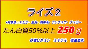 無料　ライズ2号 めだかのえさ メダカの餌 250ｇ　(小分け販売)